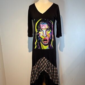 Rock n’ Karma Black Graphic Print Women's Dress size small